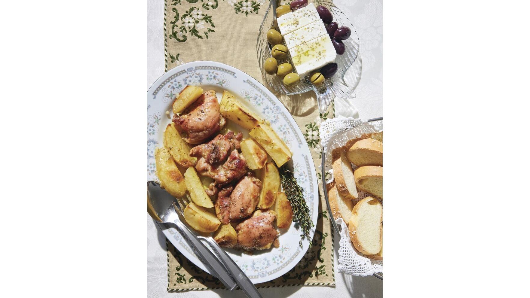 Greek Roasted Chicken and Potatoes with Lemon and Oregano: simple but so homey and satisfying